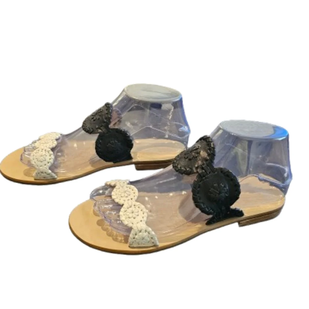Jack Rogers Black And White Lauren Sandal - Picture 5 of 12